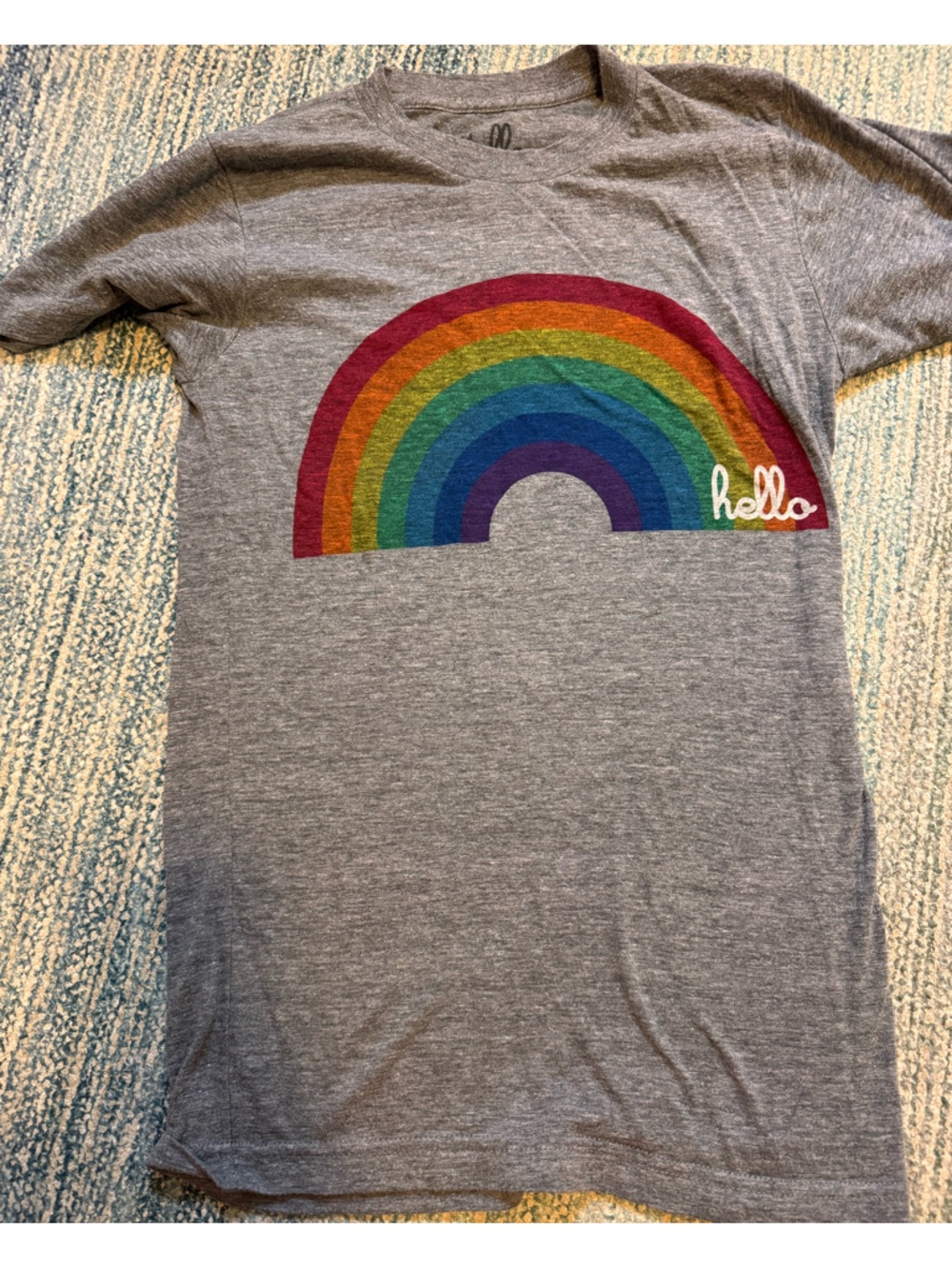 Hello rainbow tee xs